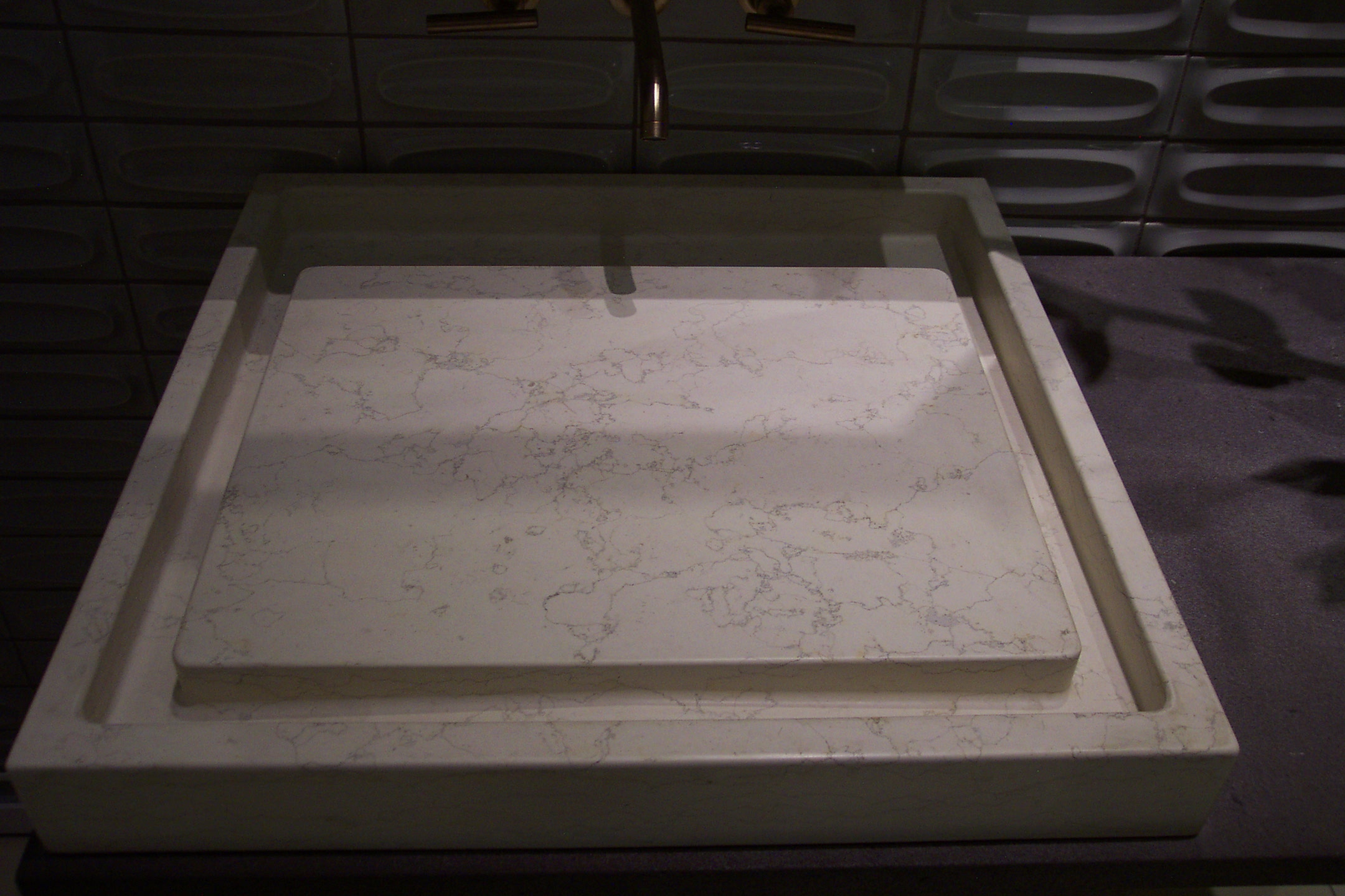 White Carrera Marble sink